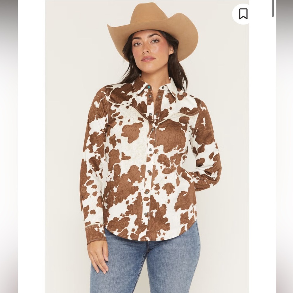 Shyanne Brown and White Western Shirt